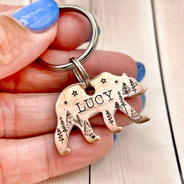 Médaillon d'identité Chien, Médaillon Personnalisé, Médaille en Forme d'Ours
