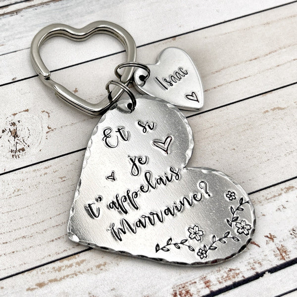 Demande Marraine, Porte-Clé Marraine, Cadeau Baptême Marraine, Et si je t'appelais Marraine, Bijoux Marraine
