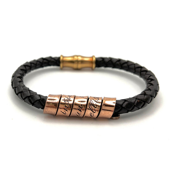 Bracelet en cuir pour homme - Bracelet Personnalisé - Cadeau Fête des Pères - Cadeau anniversaire de mariage 7 ans