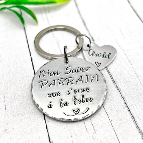 Porte Clé Parrain, Parrain d'Amour, Cadeau Parrain, Demande Parrain, Meilleur Parrain, Idée Parrain
