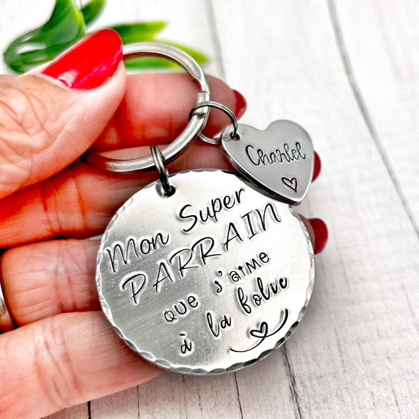 Porte Clé Parrain, Parrain d'Amour, Cadeau Parrain, Demande Parrain, Meilleur Parrain, Idée Parrain