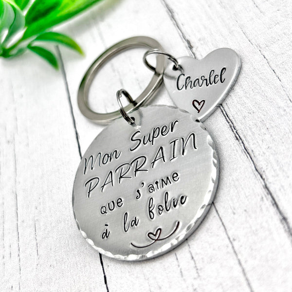 Porte Clé Parrain, Parrain d'Amour, Cadeau Parrain, Demande Parrain, Meilleur Parrain, Idée Parrain