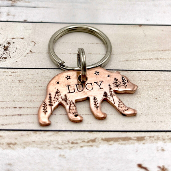 Médaillon d'identité Chien, Médaillon Personnalisé, Médaille en Forme d'Ours
