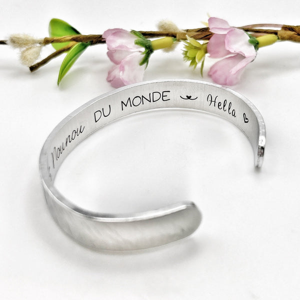 Cadeau Nounou, Bijou Nounou, Nounou en Or, Bracelet Jonc Nounou, Idée Nounou