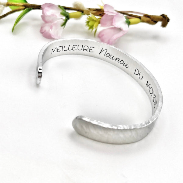 Cadeau Nounou, Bijou Nounou, Nounou en Or, Bracelet Jonc Nounou, Idée Nounou