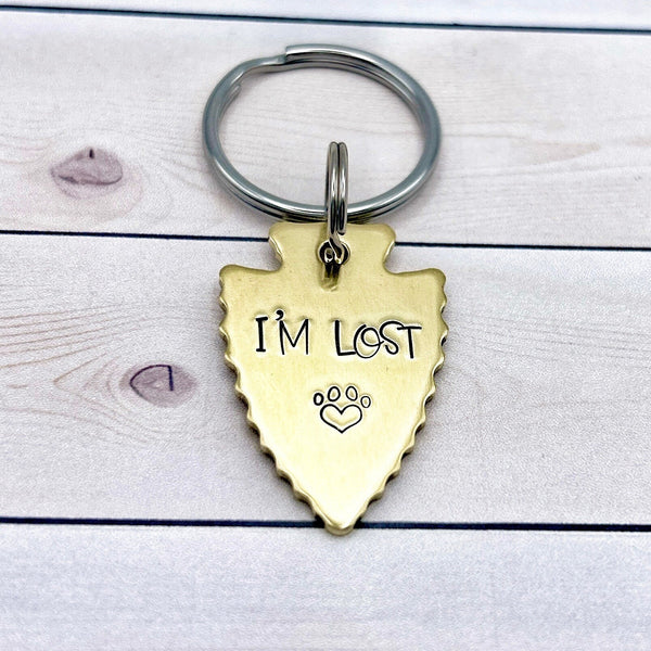 Médaillon d’identification | Gravé ‘I’m Lost’ | Laiton