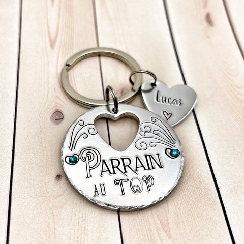 Porte Clé Parrain, Cadeau pour une Demande de Parrain