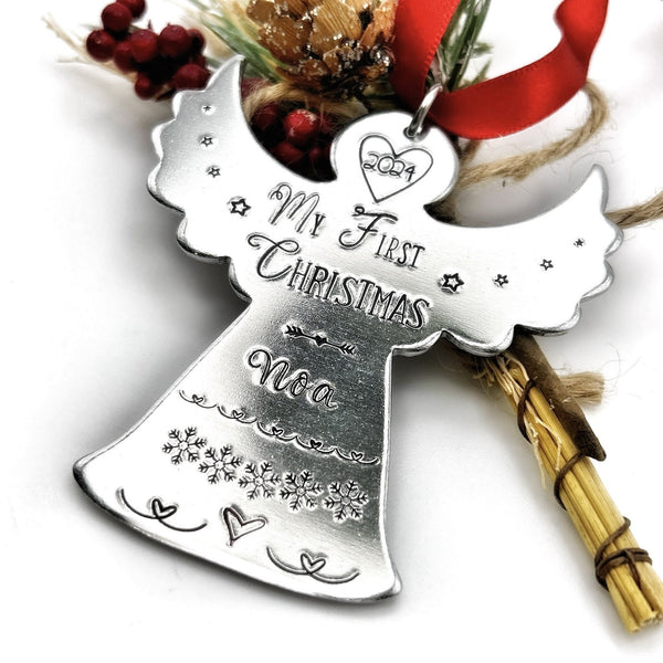 Boule de Noël Personnalisée avec Prénom, Ange de Noël Personnalisé, Mon Premier Noël