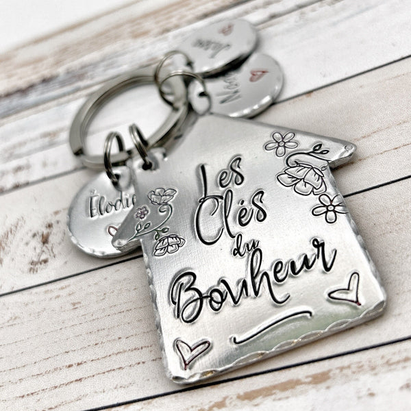 Porte Clé Les Clés du Bonheur, Porté Clé Nouvelle Maison, Idée de cadeau nouveau propriétaire