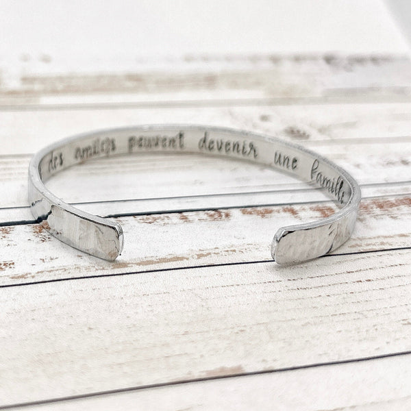 Manchette Femme, Bracelet avec Message Personnalisé, Cadeau pour Meilleure Amie, Bijou Personnalisé