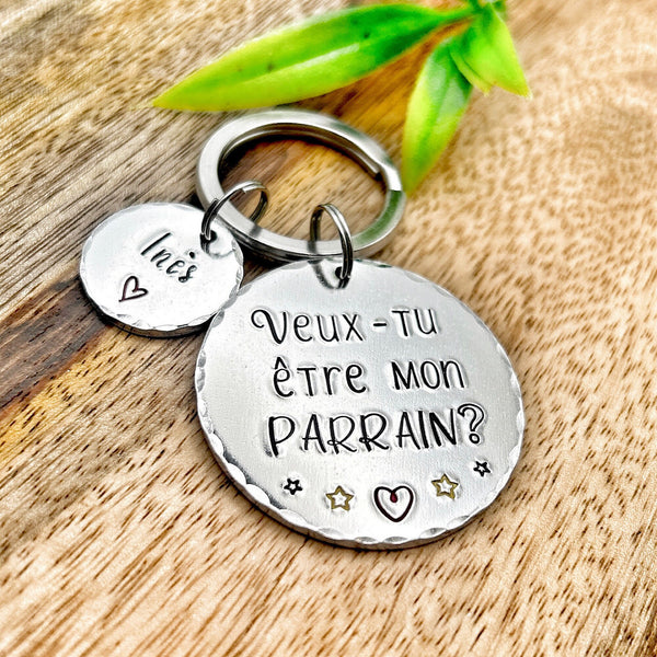 Parrain Porte Clé, Veux-tu être mon Parrain?, Cadeau Demande Parrain