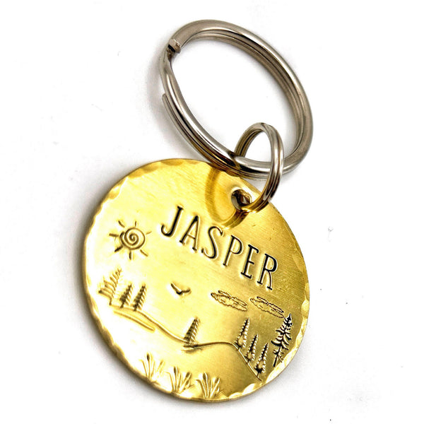 Brass Pet ID Tag - Custom Dog Tags - Brass Dog Medal