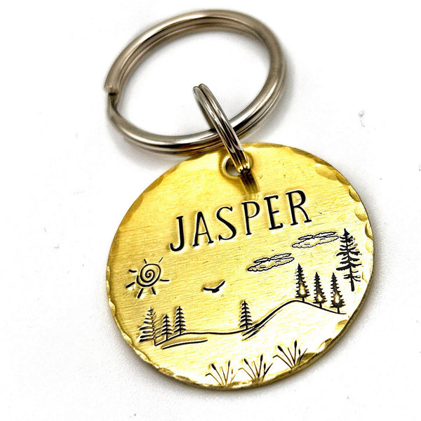 Brass Pet ID Tag - Custom Dog Tags - Brass Dog Medal