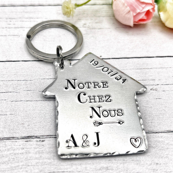 Porte Clé Notre Chez Nous, Cadeau de Crémaillère, Idée Cadeau Nouvelle Maison