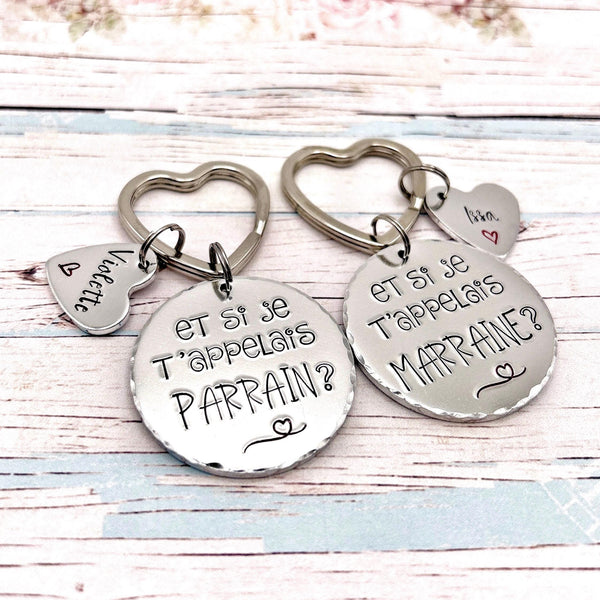 2 Porte Clés Demande Marraine Parrain, Porte Clés Marraine Parrain, Porte Clefs Parrain Marraine