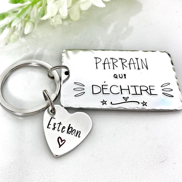 Porte Clé Parrain, Parrain qui Déchire, Cadeau Parrain, Demande Parrain, Meilleur Parrain