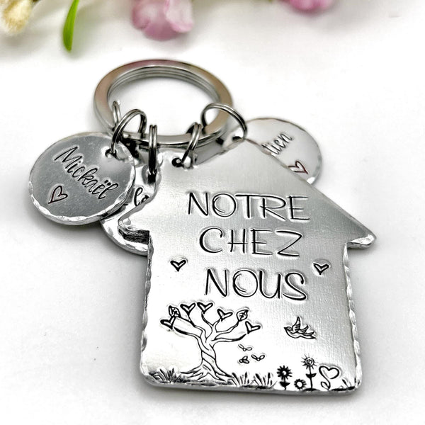 Porte Clé Notre Chez Nous, Cadeau de Crémaillère, Idée Cadeau Nouvelle Maison