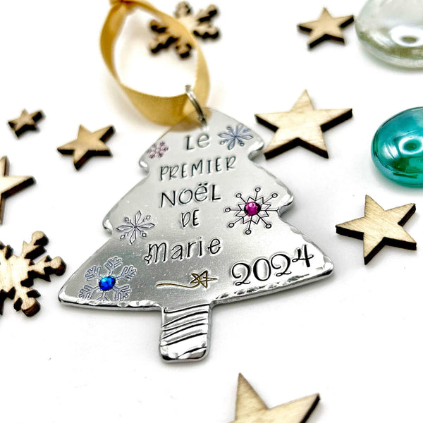 Première Boule de Noël Personnalisée , Premier Décoration Sapin de Noël, Décoration Sapin Personnalisable