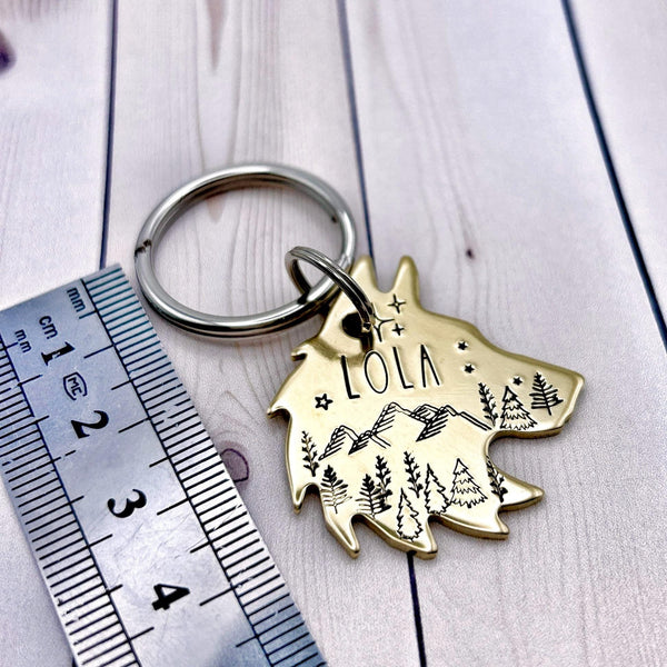 Médaille Tête de Loup, Médaille pour Husky, Médaillons pour Animaux de Compagnie