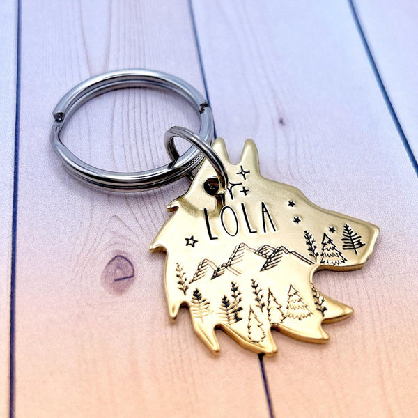 Médaille Tête de Loup, Médaille pour Husky, Médaillons pour Animaux de Compagnie