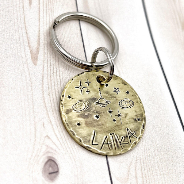 Médaille Personnalisée pour Chien - Médaille Chien Personnalisée - Espace et Planètes