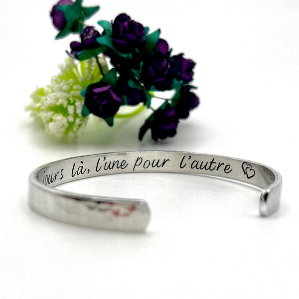 Bracelet Amie, Cadeau Anniversaire Meilleure Amie, Bijou avec Message d'Amitié, Toujours là, l'une pour l'autre