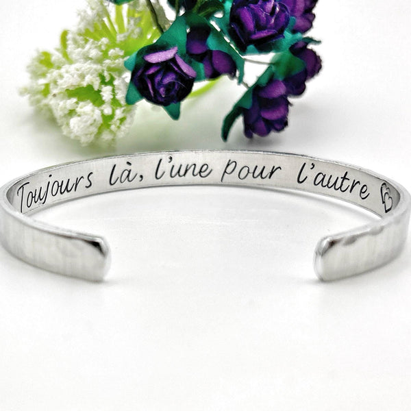 Bracelet Amie, Cadeau Anniversaire Meilleure Amie, Bijou avec Message d'Amitié, Toujours là, l'une pour l'autre