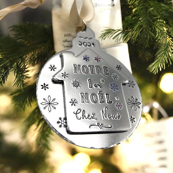 Boule de Noël Personnalisée , Premier Noël Nouvelle Maison, Décoration de Noël Notre Chez Nous