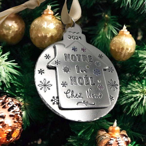 Boule de Noël Personnalisée , Premier Noël Nouvelle Maison, Décoration de Noël Notre Chez Nous