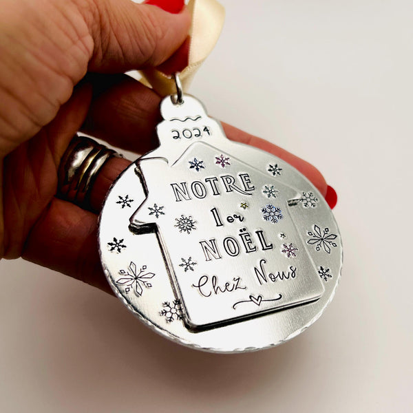 Boule de Noël Personnalisée , Premier Noël Nouvelle Maison, Décoration de Noël Notre Chez Nous