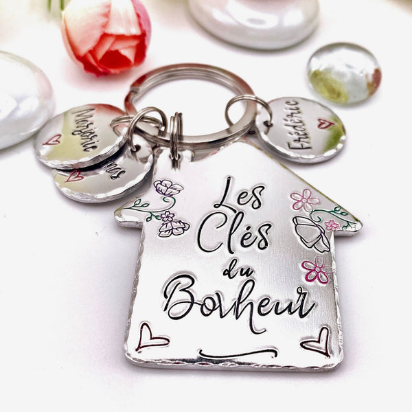 Porte Clé Les Clés du Bonheur, Porté Clé Nouvelle Maison, Idée de cadeau nouveau propriétaire