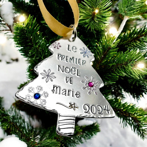 Première Boule de Noël Personnalisée , Premier Décoration Sapin de Noël, Décoration Sapin Personnalisable