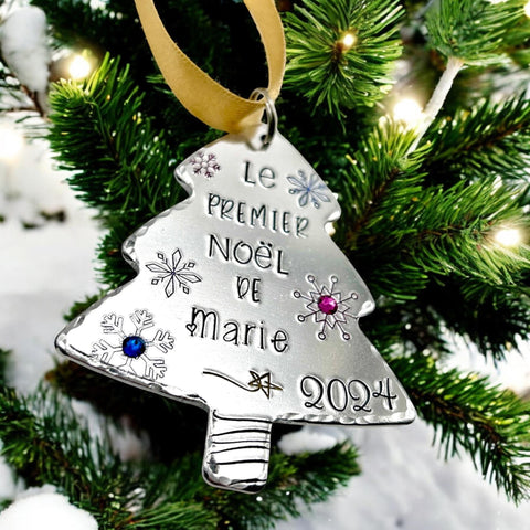 Première Boule de Noël Personnalisée , Premier Décoration Sapin de Noël, Décoration Sapin Personnalisable