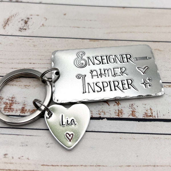 cadeau maîtresse, porte clef en aluminium