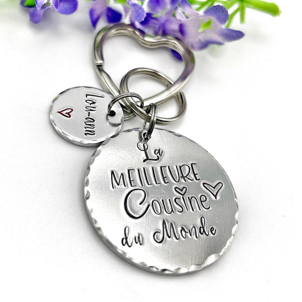 Cadeau d'Anniversaire Cousine, Porte Clé Personnalisé pour une Cousine, Idée Noël Cousine