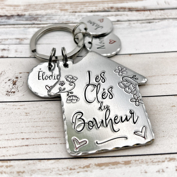 Porte Clé Les Clés du Bonheur, Porté Clé Nouvelle Maison, Idée de cadeau nouveau propriétaire