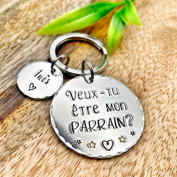 Parrain Porte Clé, Veux-tu être mon Parrain?, Cadeau Demande Parrain
