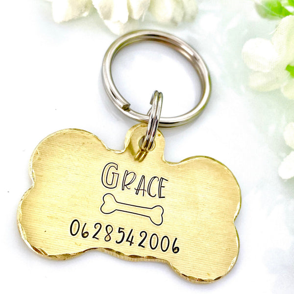 Médaille pour Chien Personnalisable, Médaillon pour Chien personnalisé, Médaille faite en France, Os de Chien