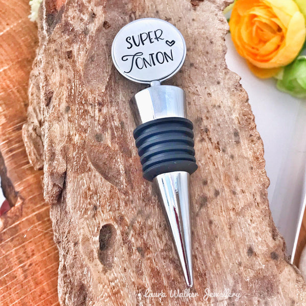 Bouchon de Vin, Bouchon Personnalisé, Cadeau Original Tonton, Bouchon de Bouteille Original