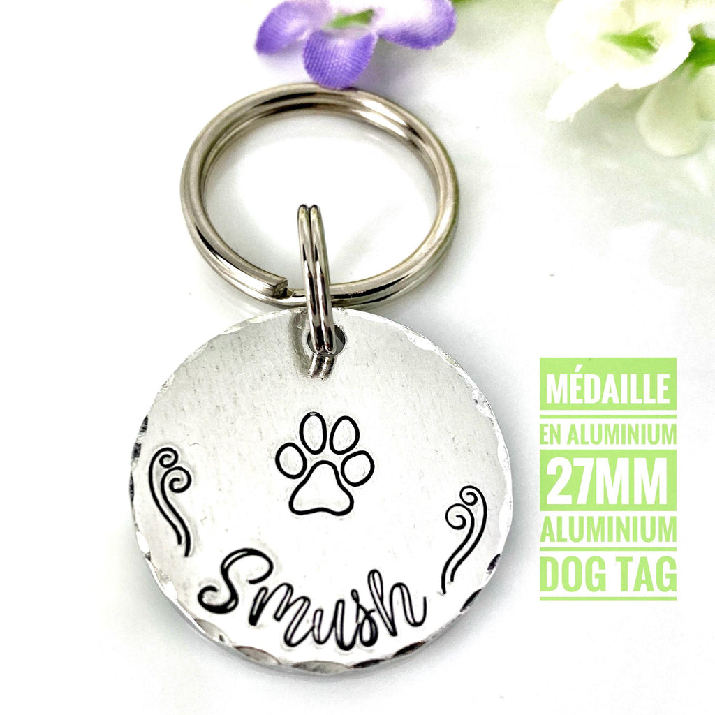 Médaillon d'identité Chien, Médaillon Personnalisé, Médaille Chien Montagne, Médaillon Gravure Identité Chien