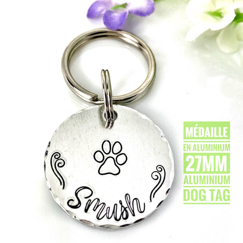 Médaillon d'identité Chien, Médaillon Personnalisé, Médaille Chien Montagne, Médaillon Gravure Identité Chien