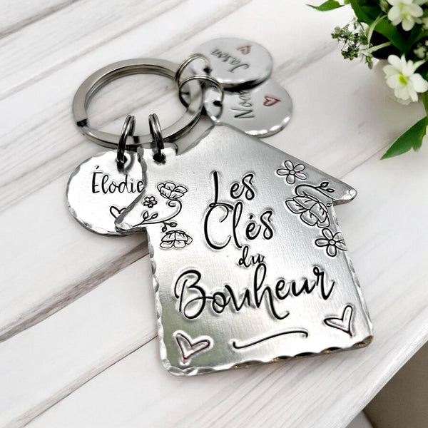 Porte Clé Les Clés du Bonheur, Porté Clé Nouvelle Maison, Idée de cadeau nouveau propriétaire