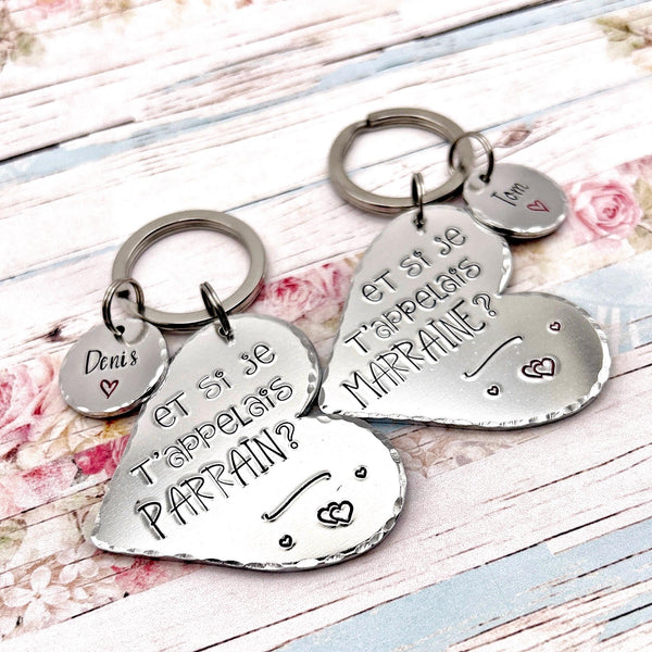 2 Porte Clés Demande Marraine Parrain, Porte Clés Marraine Parrain, Porte Clefs Parrain Marraine