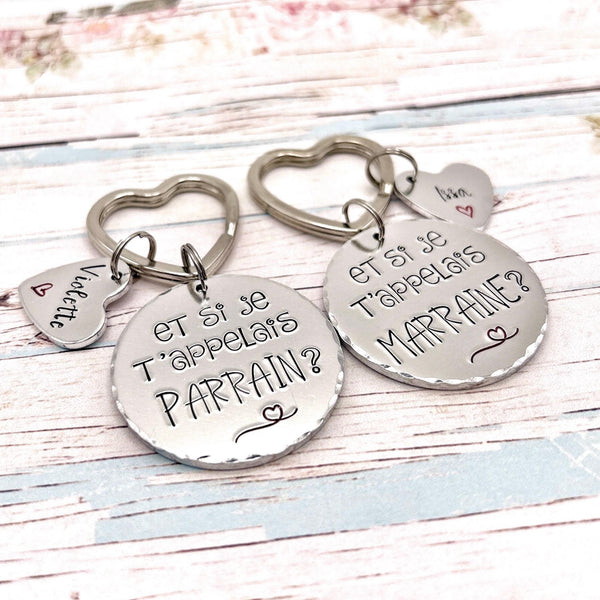 2 Porte Clés Demande Marraine Parrain, Porte Clés Marraine Parrain, Porte Clefs Parrain Marraine