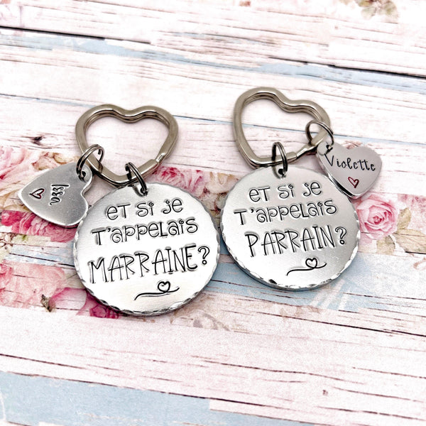 2 Porte Clés Demande Marraine Parrain, Porte Clés Marraine Parrain, Porte Clefs Parrain Marraine