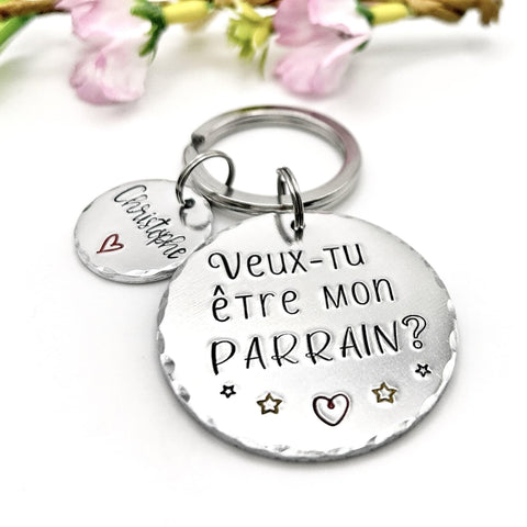 Parrain Porte Clé, Veux-tu être mon Parrain?, Cadeau Demande Parrain