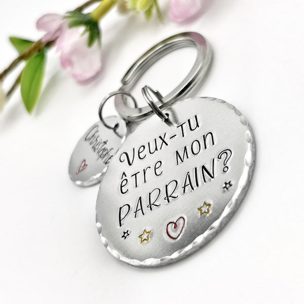 Parrain Porte Clé, Veux-tu être mon Parrain?, Cadeau Demande Parrain