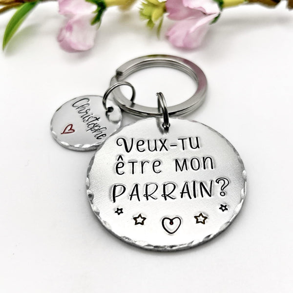 Parrain Porte Clé, Veux-tu être mon Parrain?, Cadeau Demande Parrain