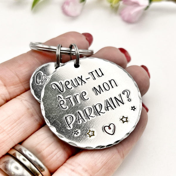 Parrain Porte Clé, Veux-tu être mon Parrain?, Cadeau Demande Parrain