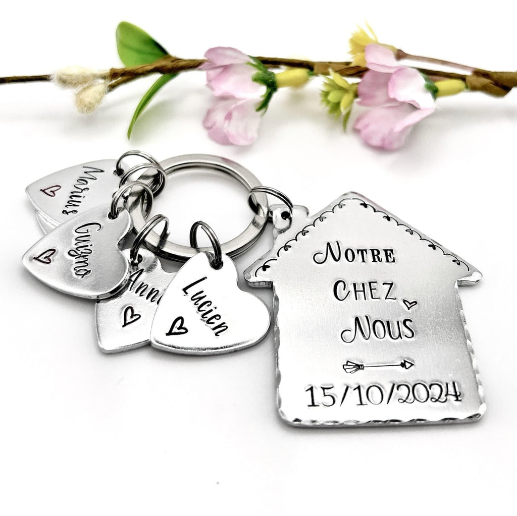 Porte Clé Gravé Notre Chez Nous, Porté Clé Les Clés de Chez Nous, Porte Clé Personnalisé, Idée Cadeau Nouvelle Maison